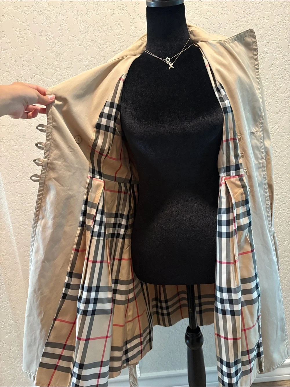 Burberry Size 36 (XS US) Trench Coat Khaki With Belt - Picture 9 of 14